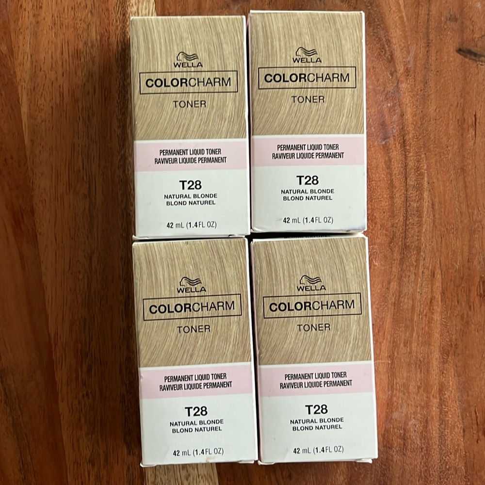 Wella Colorcharm T28 Natural Blonde Toner BNIB Bundle of 4